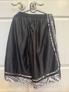 Black Men's Athletic Shorts with Black & White Tribal Trim